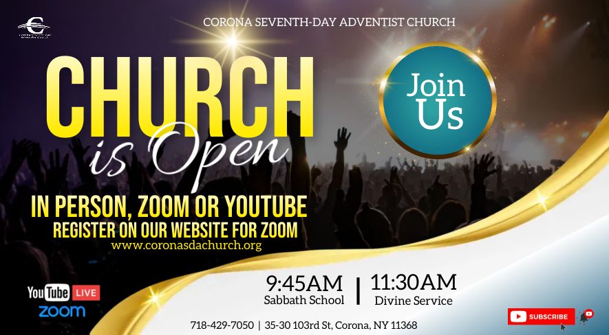 Church is Open | Sabbath School 9:45am | Divine Service 11:30am